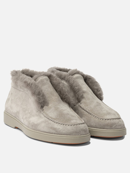 Loafers 100% calf leather - 100% rubber Grey - Santoni Women | PLP | VIETTI Online Store | 2