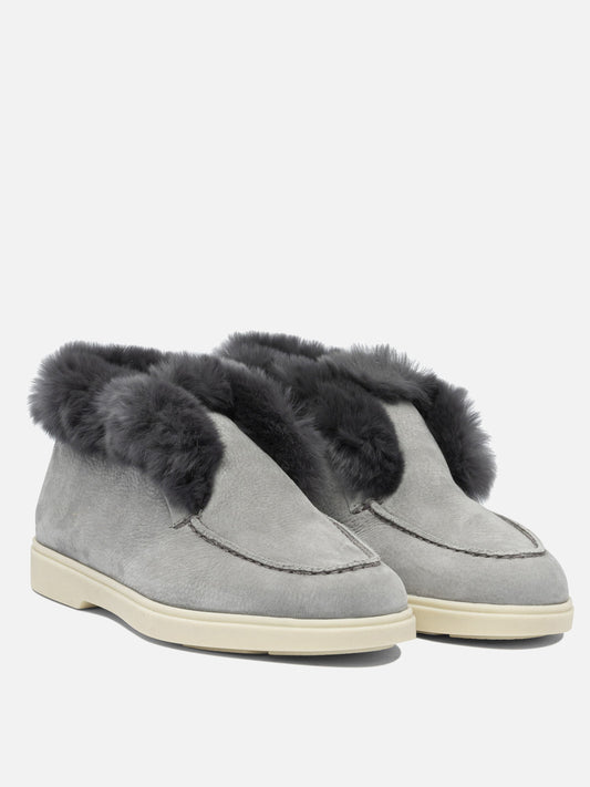 Low top sneakers 100% calf leather - 100% rubber Grey - Santoni Women | PLP | VIETTI Online Store | 2