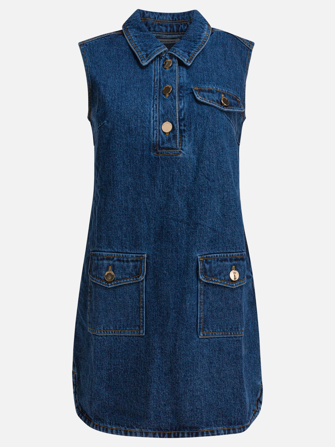 Self-portrait Short denim dress Blue - Women | VIETTI Online Store Self-portrait Short denim dress Blue - Women | VIETTI Online Store