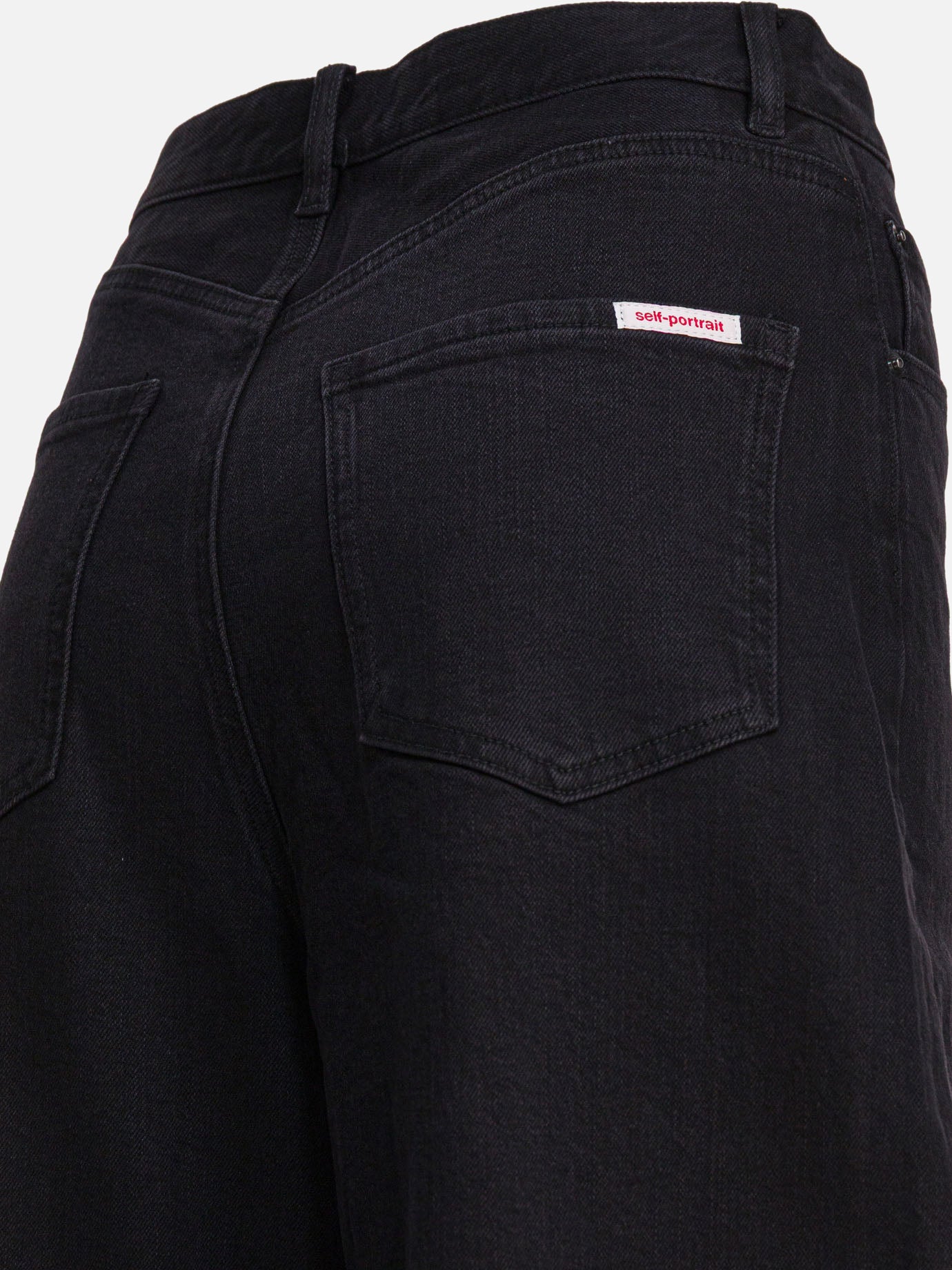 Wide-leg jeans Solid colour Black - Self-portrait Women | PDP | VIETTI Online Store | Zoom-Modal_4