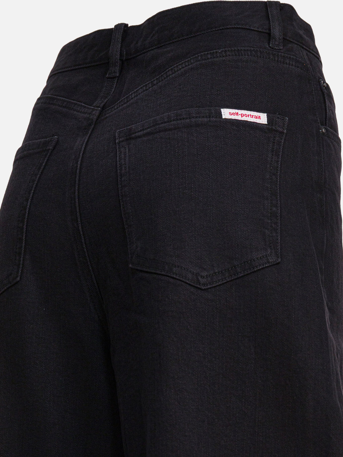 Self-portrait Wide leg jeans Black