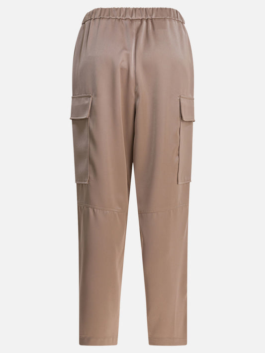 Cargo & parachute trousers Solid colour Beige - Semper Women | PLP | VIETTI Online Store | 2