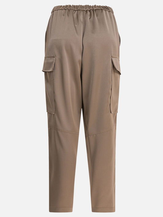 Cargo & parachute trousers Solid colour Beige - Semper Women | PLP | VIETTI Online Store | 2