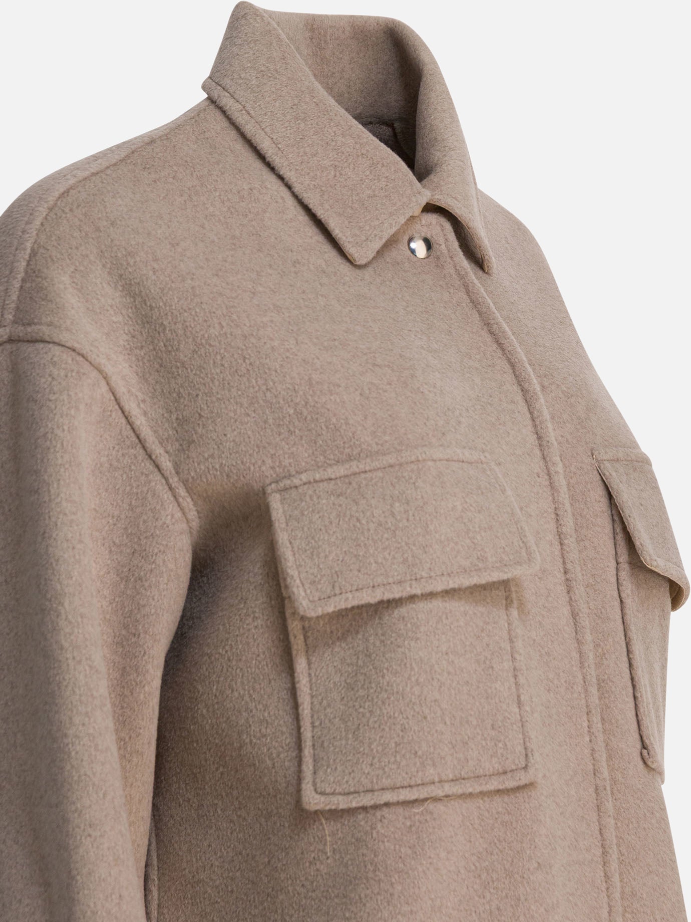 Overshirt jackets Solid colour Beige - Semper Women | PDP | VIETTI Online Store | Zoom-Modal_4