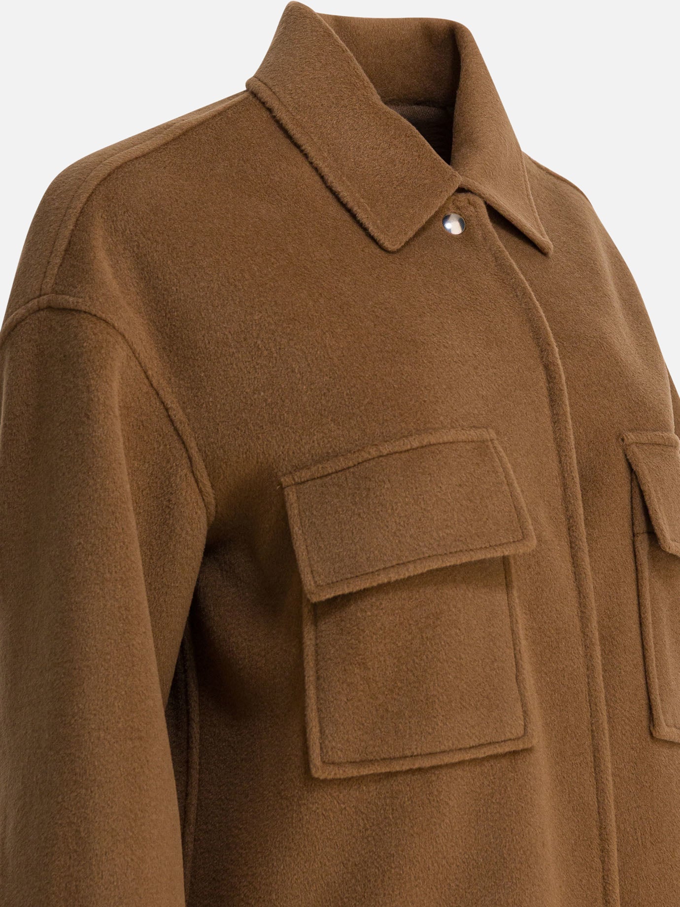 Overshirt jackets Solid colour Brown - Semper Women | PDP | VIETTI Online Store | Zoom-Modal_4