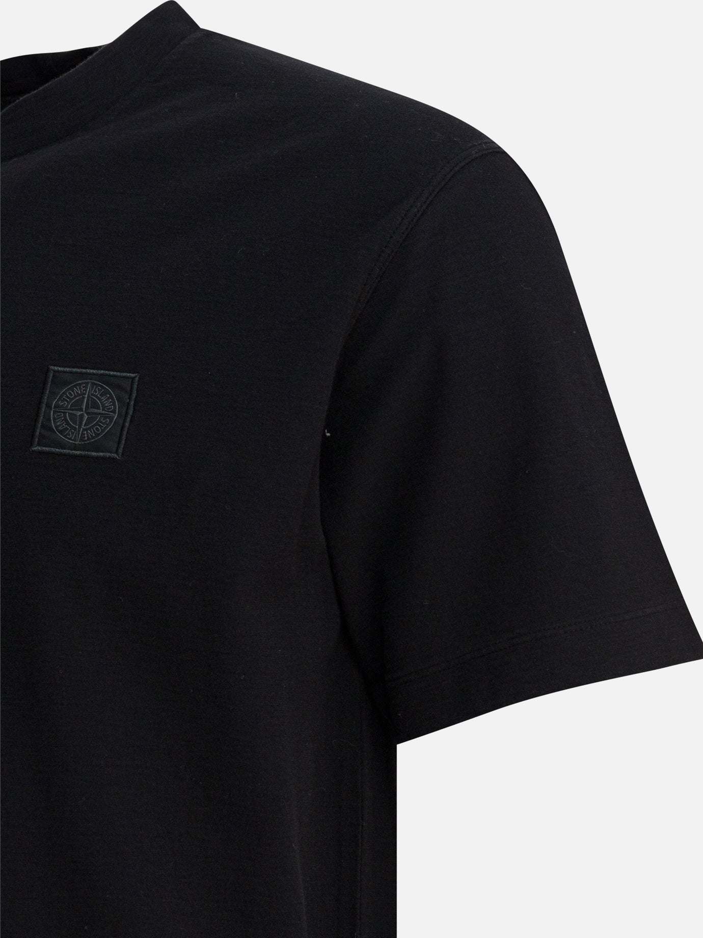 T-shirt girocollo Solid colour Nero - Stone Island Uomo | PDP | VIETTI Online Store | Zoom-Modal_4