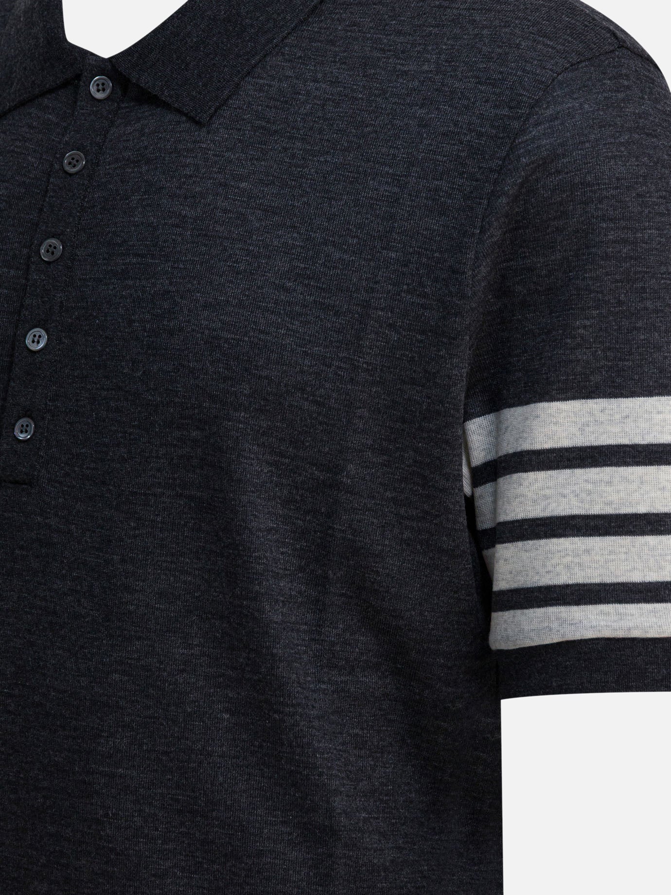 Polo con bottoni Logo Grigio - Thom Browne Uomo | PDP | VIETTI Online Store | Zoom-Modal_4