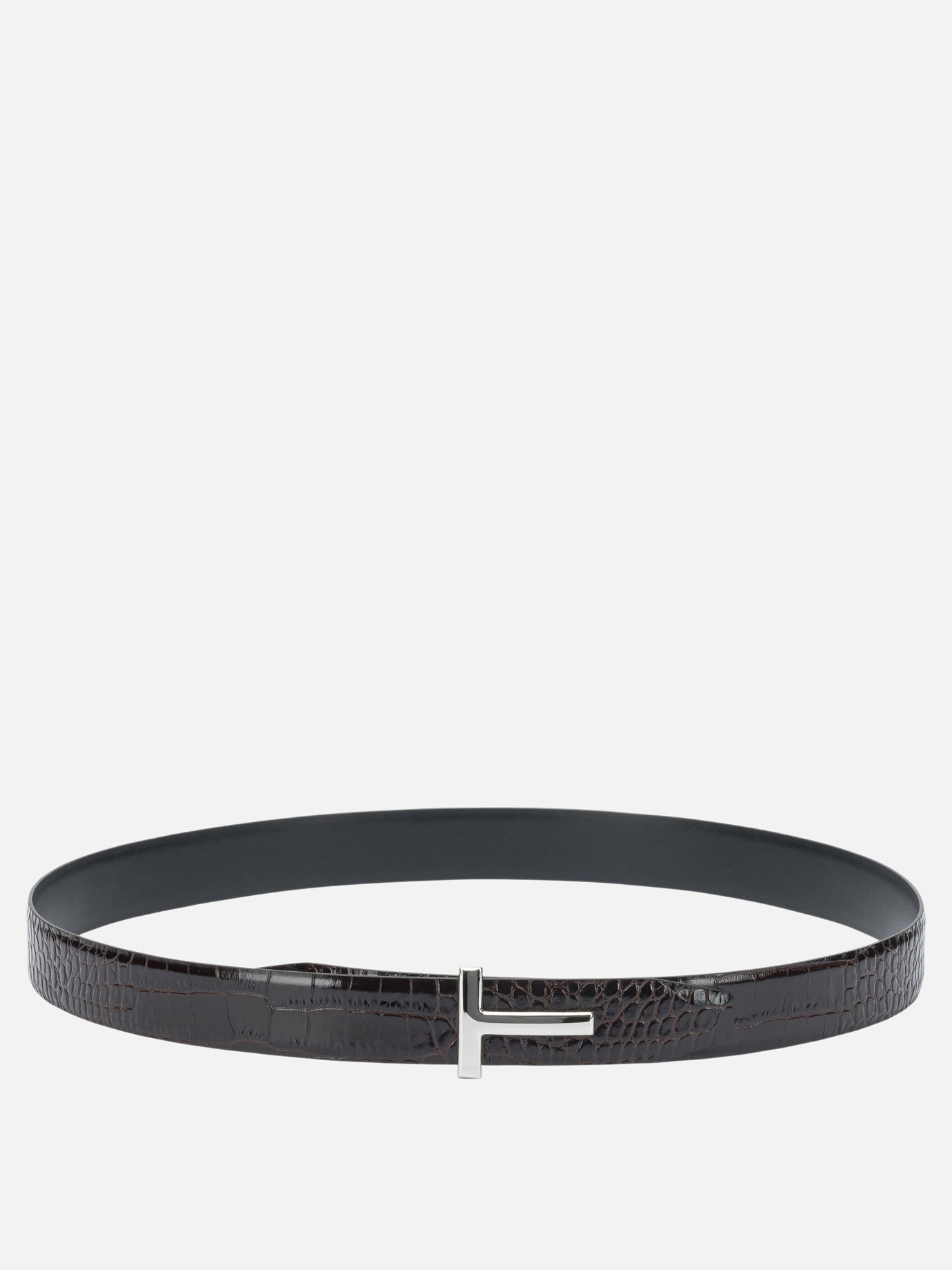 Tom Ford Belt with crocodile print Brown Men VIETTI Online Store
