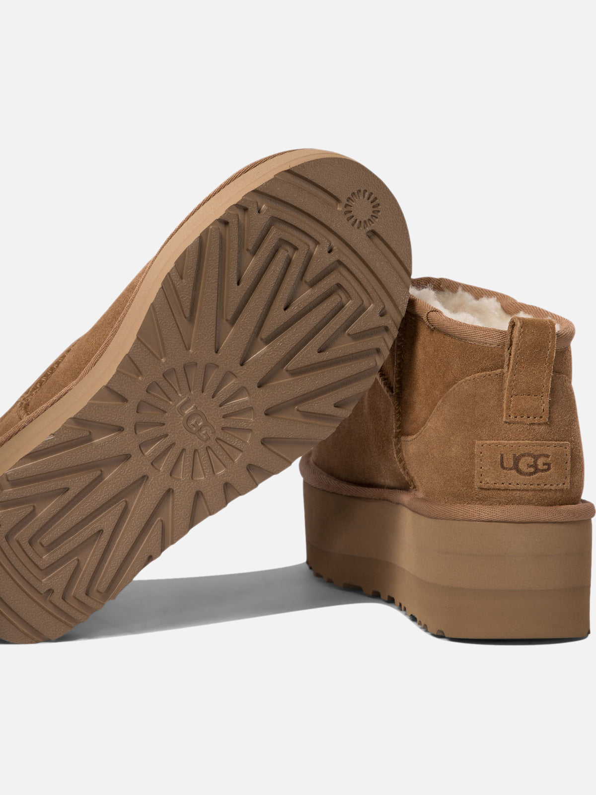 Ugg "Classic Ultra Mini Platform" Pull-On Ankle Boots Brown