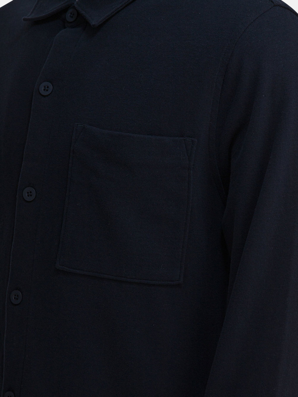 Vince Cotton suede overshirt jacket Blue