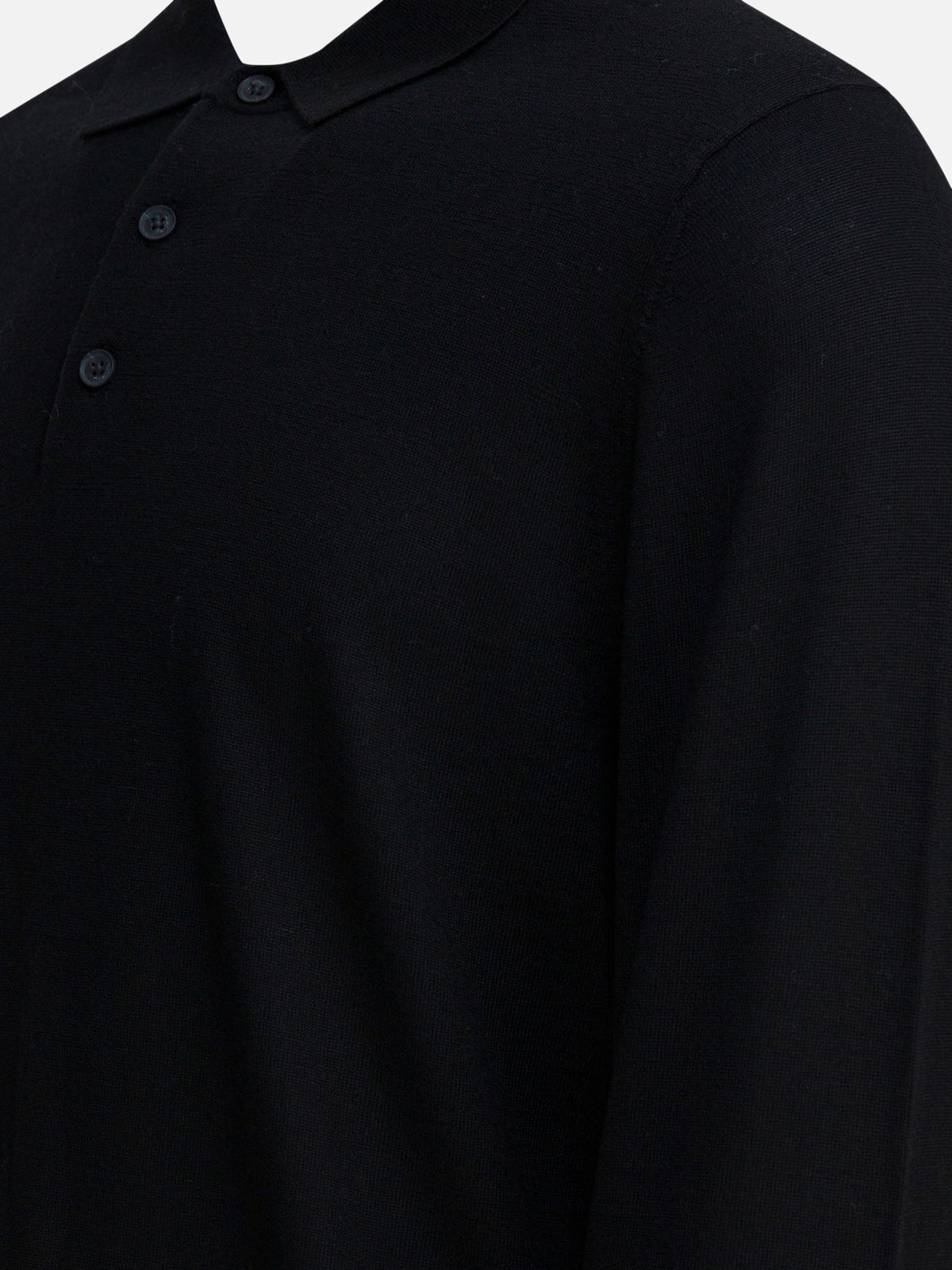 Vince Merino wool polo shirt Black