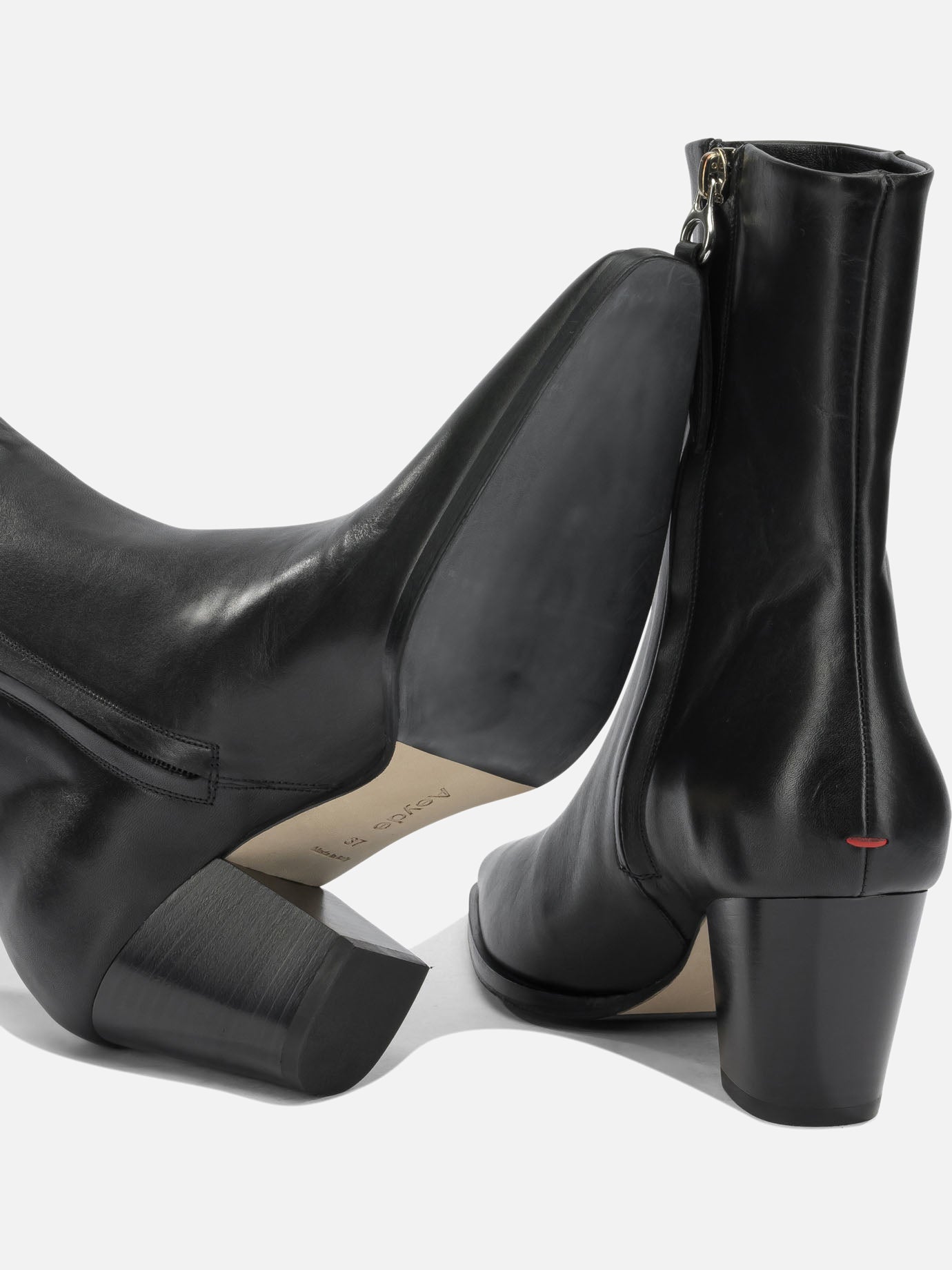 Zipped boots 100% calf leather - 70% cow leather 30% rubber Black - Aeyde Women | PDP | VIETTI Online Store | Zoom-Modal_5