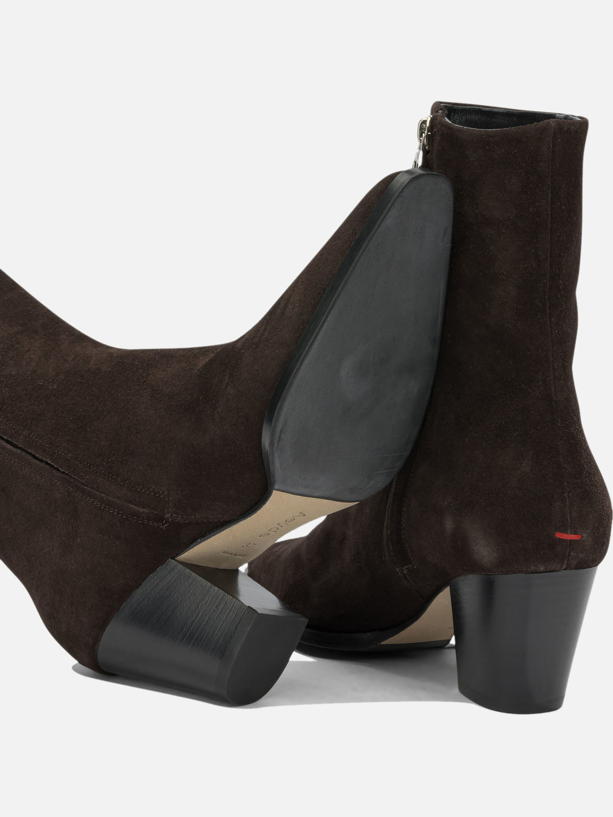 Aeyde "Hedvig" zippered ankle boots Brown