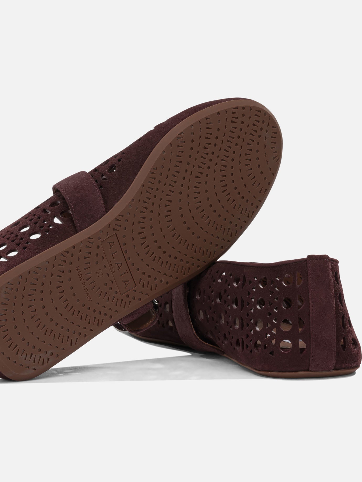 Mary Jane ballet flats 100% lamb leather - 100% rubber Bordeaux - Alaïa Women | PDP | VIETTI Online Store | Zoom-Modal_5