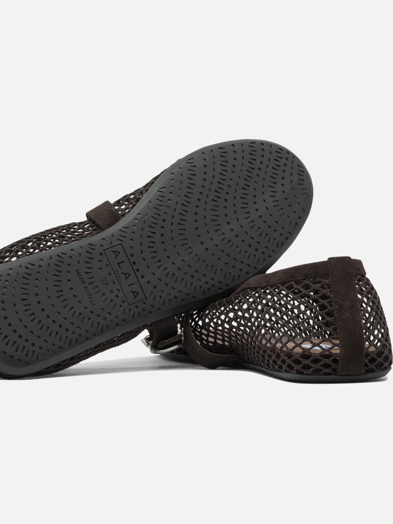 Mary Jane ballet flats 80% polyamide 20% leather - 100% rubber Brown - Alaïa Women | PDP | VIETTI Online Store | Zoom-Modal_5