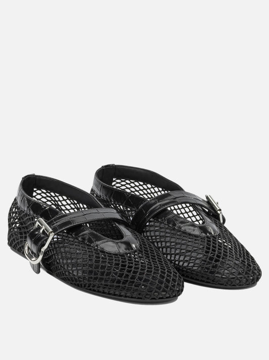 Alaïa Mary Jane Ballet Flats in Mesh Black
