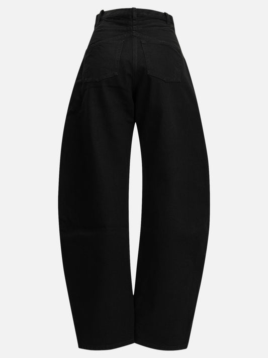 Alaïa "Round" Wide-Leg Jeans Black