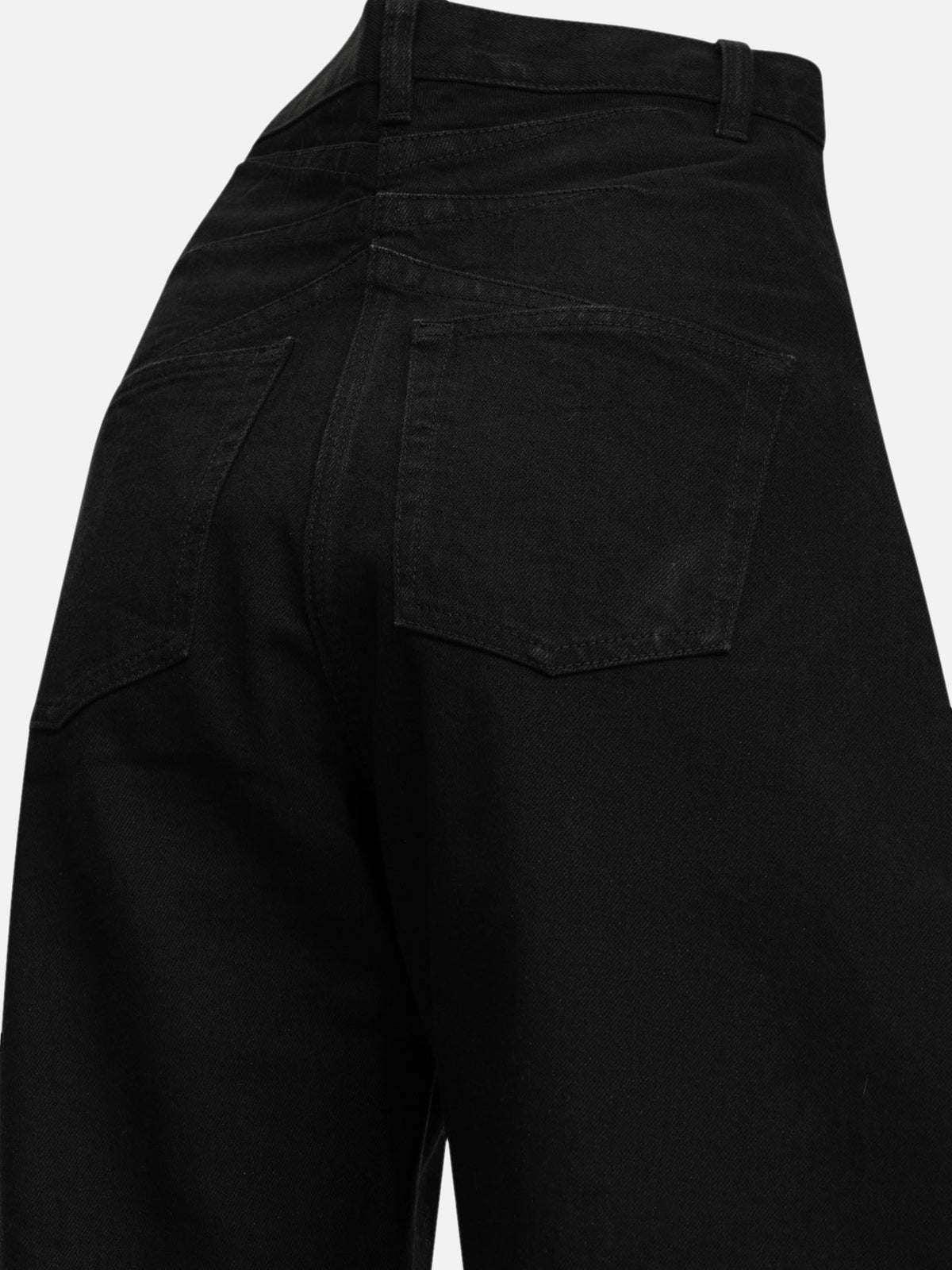 Alaïa "Round" Wide-Leg Jeans Black