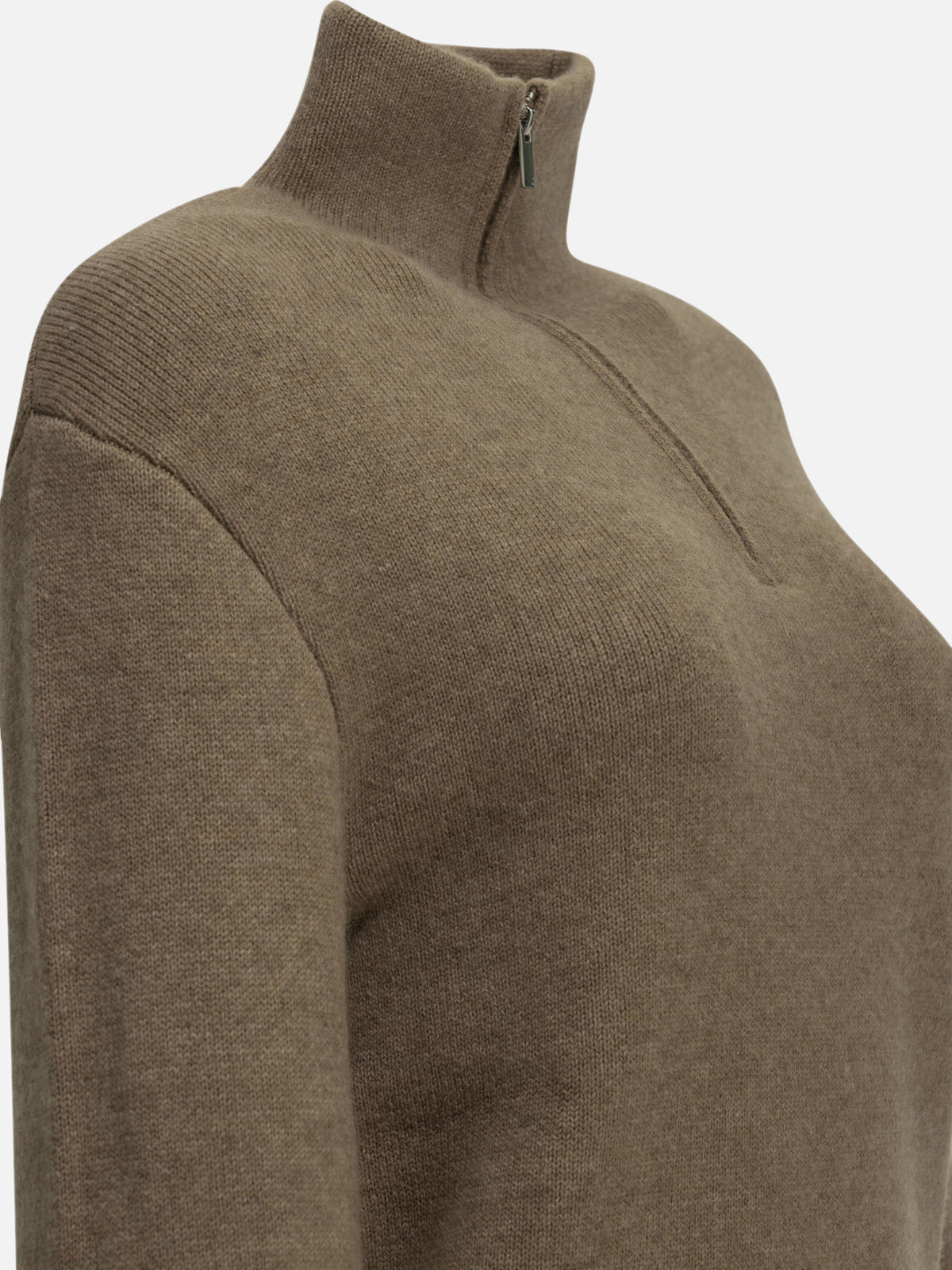 Almada Label "Dana" Half-Zip Sweater - Brown