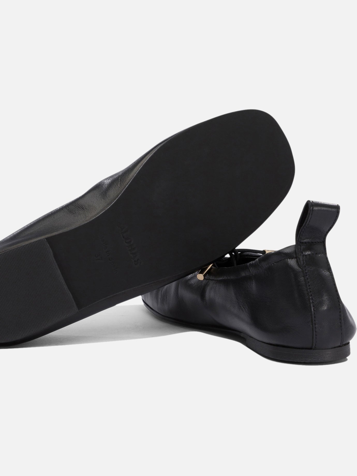Classic ballet flats 100% sheep leather - 100% thermoplastic polyurethane Black - Alohas Women | PDP | VIETTI Online Store | Zoom-Modal_5