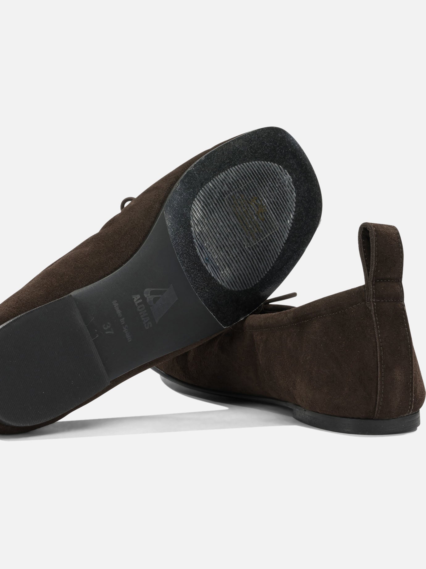 Classic ballet flats 45% polyethylene terephthalate 35% recycled leather 10% others 10% polyurethane - 100% cuerolite Brown - Alohas Women | PDP | VIETTI Online Store | Zoom-Modal_5