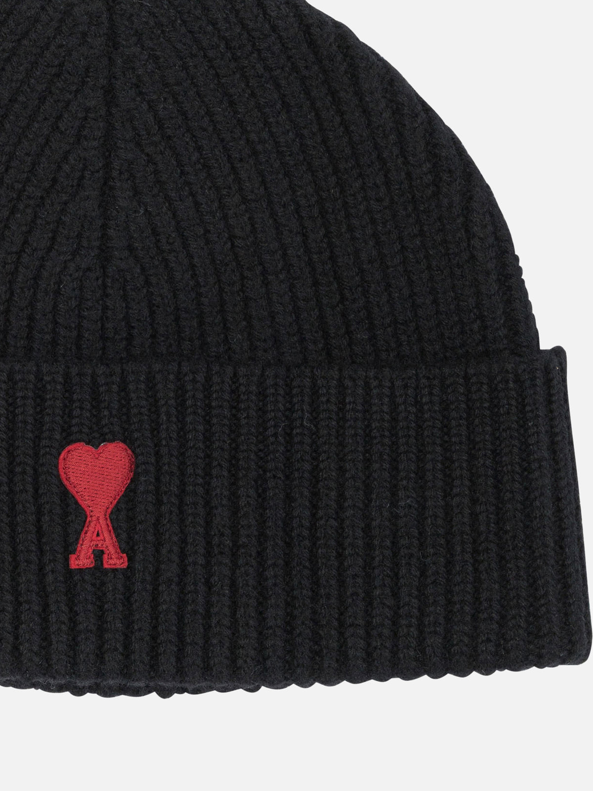 Ami Paris Merino wool beanie Black