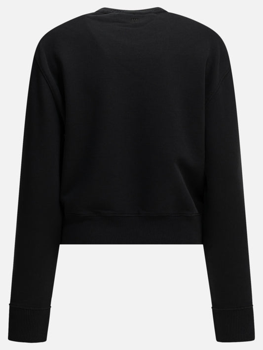 Ami Paris "Ami de Coeur" Crew-Neck Sweatshirt Black