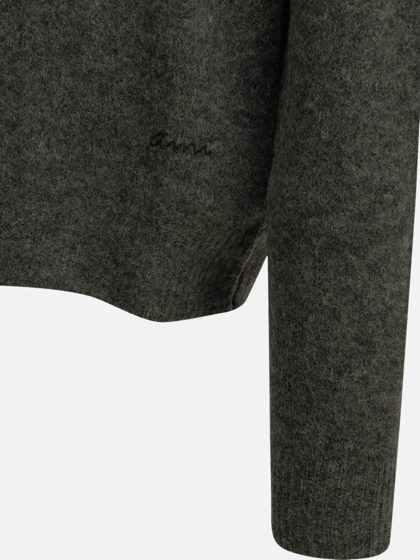 Ami Paris Polo Sweater with Logo Grey