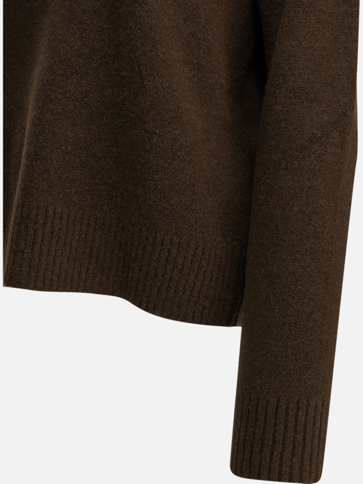 Ami Paris "Ami de Coeur" Crew-Neck Sweater Brown