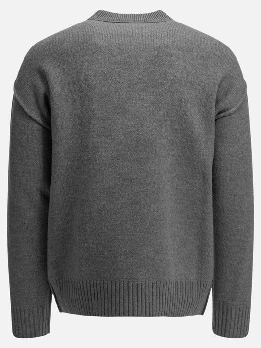 Ami Paris "Ami de Coeur" Crew-Neck Sweater Grey