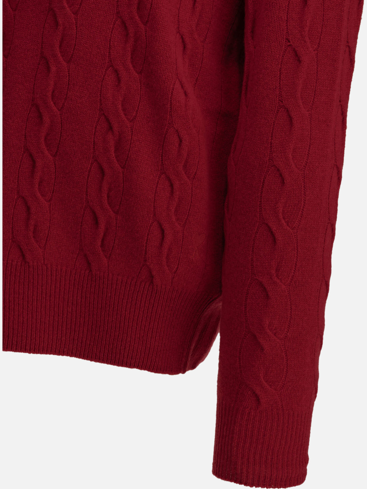 Ami Paris Crew-neck cable-knit sweater Red