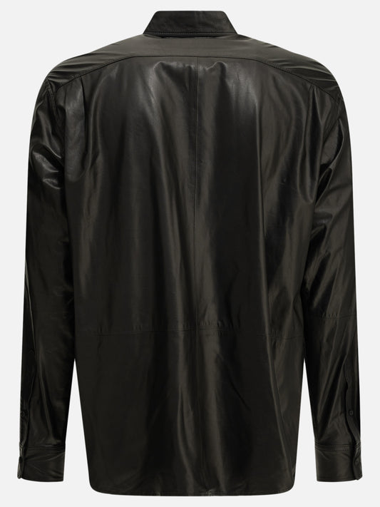 Auralee Casual leather shirt Black