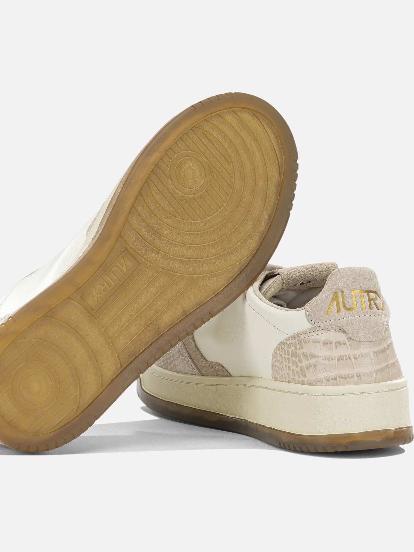 Low top sneakers 60% cow leather 40% crocodile embossed cow leather - 100% rubber Beige - Autry Women | PDP | VIETTI Online Store | Zoom-Modal_5