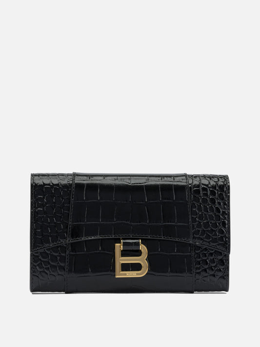 Balenciaga "Hourglass" clutch bag Black