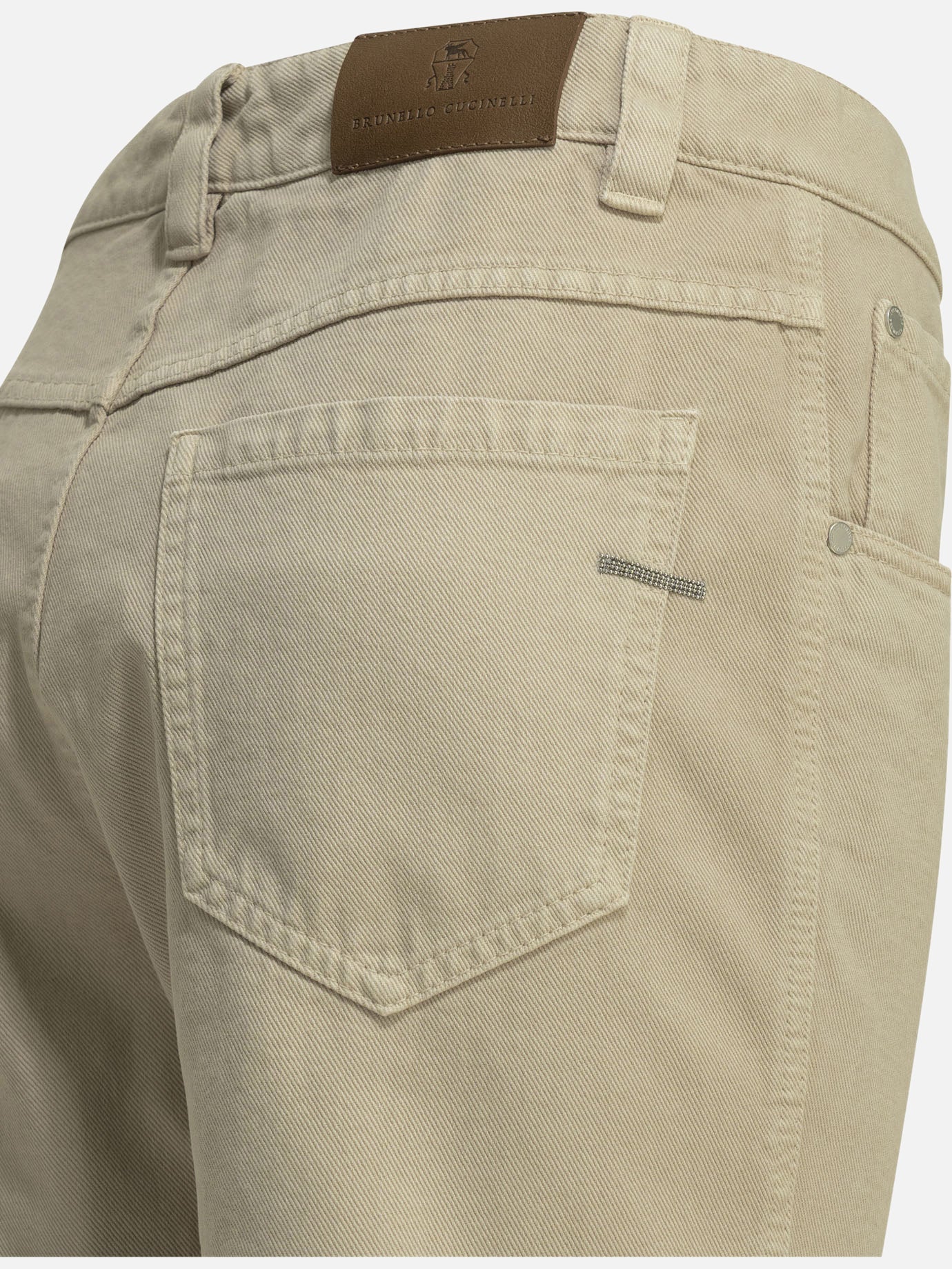 Straight-leg jeans Solid colour Beige - Brunello Cucinelli Women | PDP | VIETTI Online Store | Zoom-Modal_4