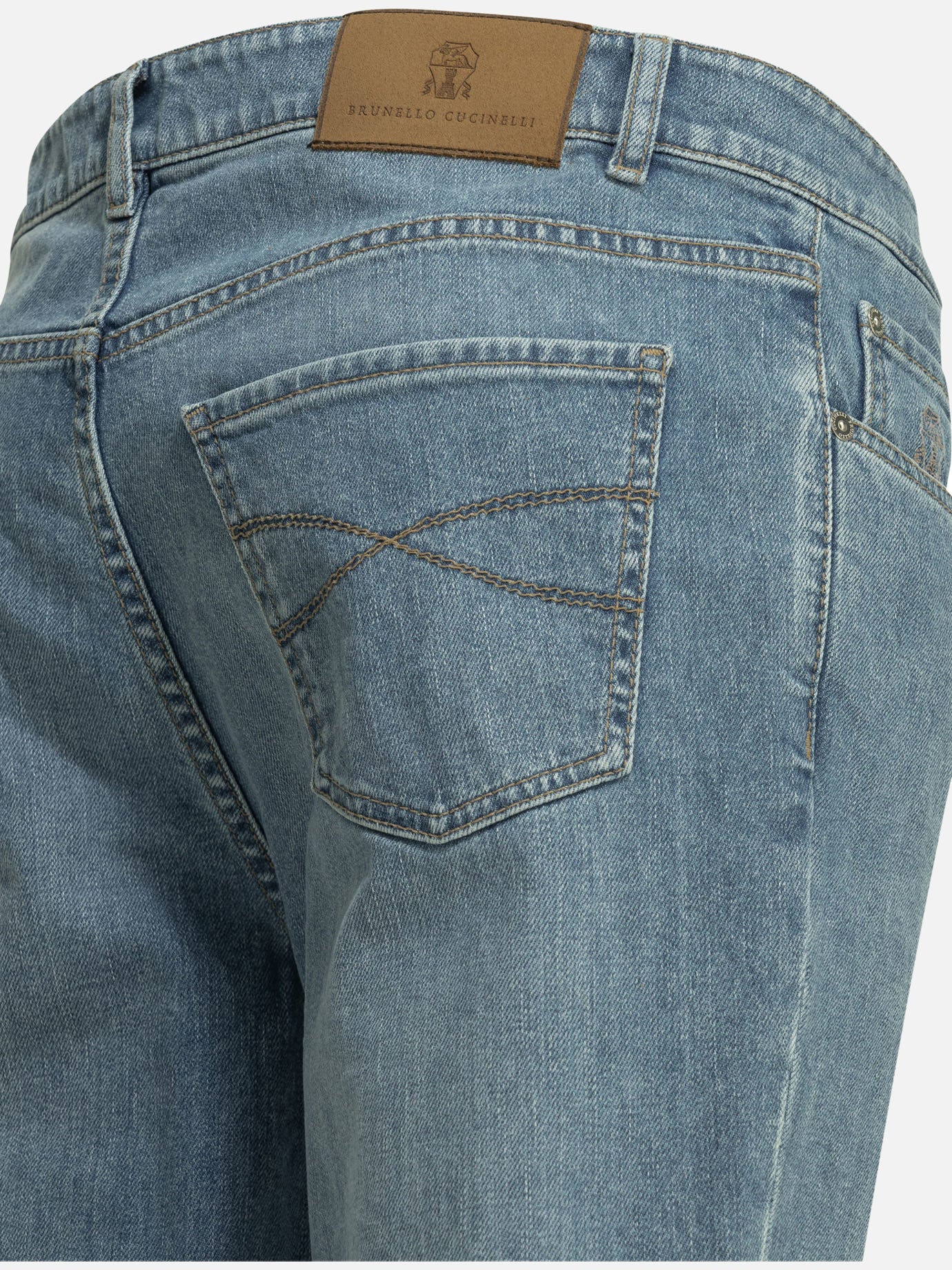 Straight-leg jeans Solid colour Blue - Brunello Cucinelli Men | PDP | VIETTI Online Store | Zoom-Modal_6