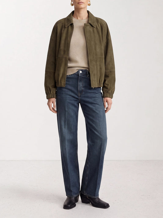 Leather jackets Solid colour Green - Brunello Cucinelli Women | PLP | VIETTI Online Store | 2
