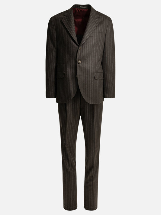Brunello Cucinelli Formal pinstripe suit Brown