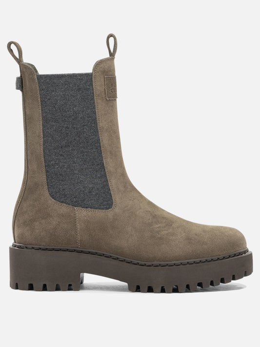 Brunello Cucinelli Suede pull-on ankle boots Brown