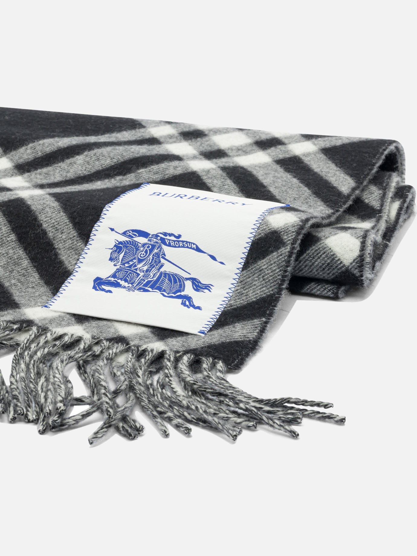 Sciarpe con frange 100% cashmere Nero - Burberry Donna | PDP | VIETTI Online Store | Zoom-Modal_2