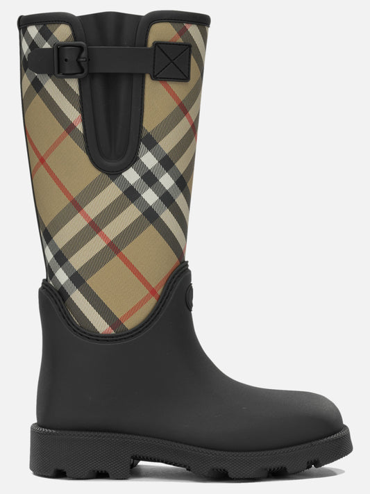 Burberry "Marsh Stamp High" Rain Boots Black