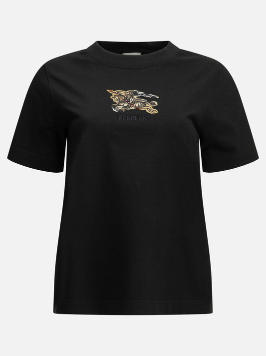 Burberry "Knight Check" Crew-Neck T-Shirt Black