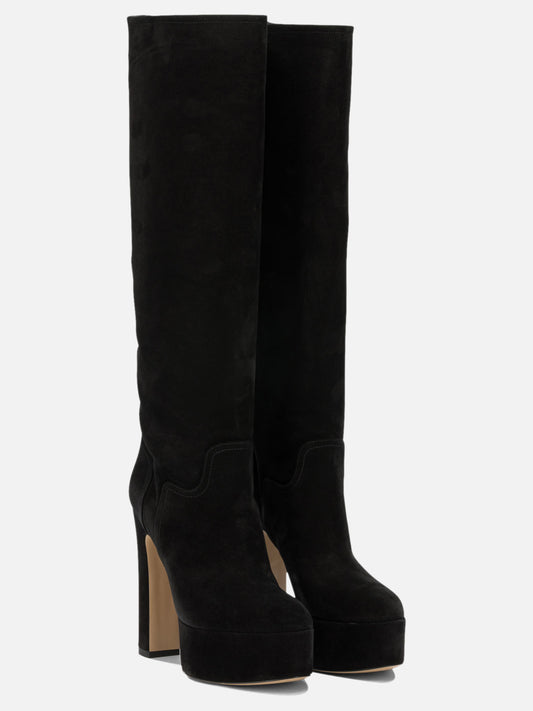 Casadei "Patty 80MM" Knee-High Boots Black