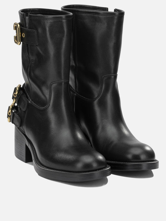Pull-on boots 100% calf leather - 100% rubber Black - Chloé Women | PLP | VIETTI Online Store | 2