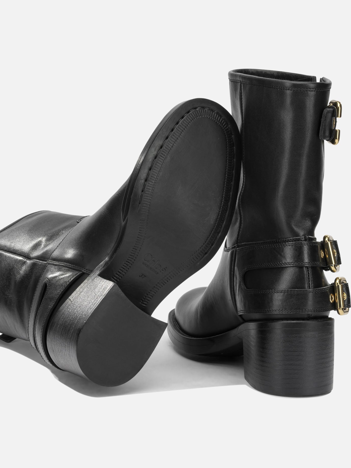 Pull-on boots 100% calf leather - 100% rubber Black - Chloé Women | PDP | VIETTI Online Store | Zoom-Modal_5