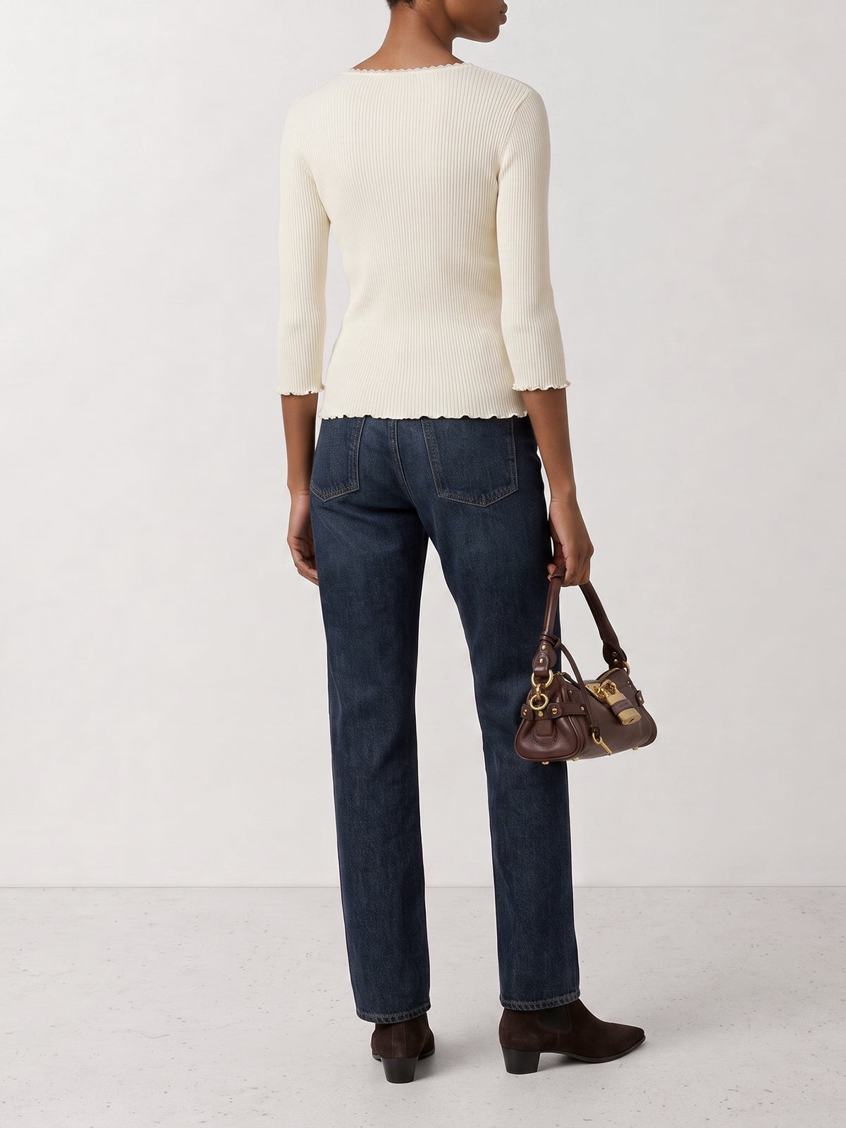 Chloé Fitted top made of cotton and silk jersey White