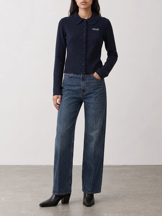 Polo sweater Logo Blue - Chloé Women | PLP | VIETTI Online Store | 2