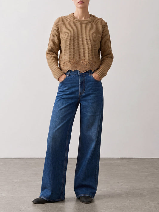 Crewneck sweaters Embroidered Brown - Chloé Women | PLP | VIETTI Online Store | 2