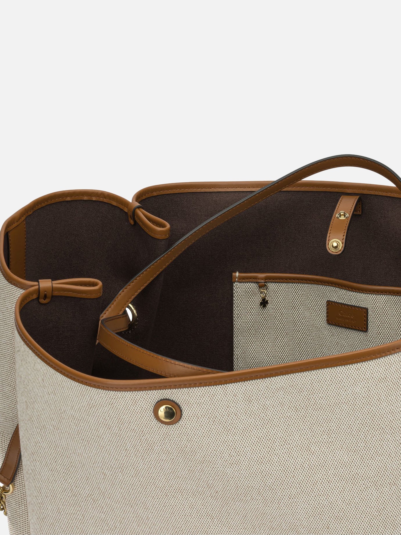Large bags 100% cotton 100% leather Brown - Chloé Women | PDP | VIETTI Online Store | Zoom-Modal_5
