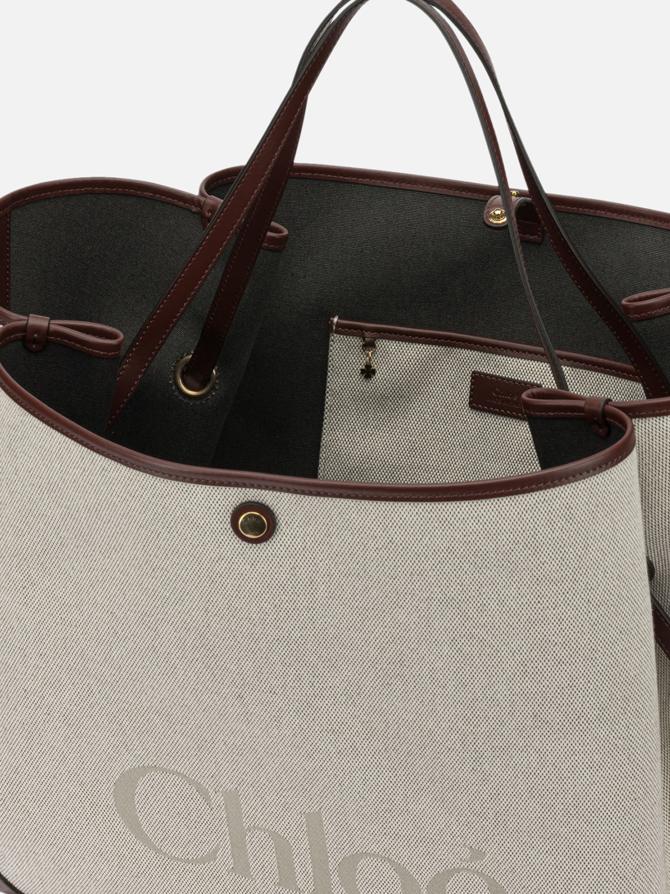 Large bags 100% cotton 100% leather Beige - Chloé Women | PDP | VIETTI Online Store | Zoom-Modal_5